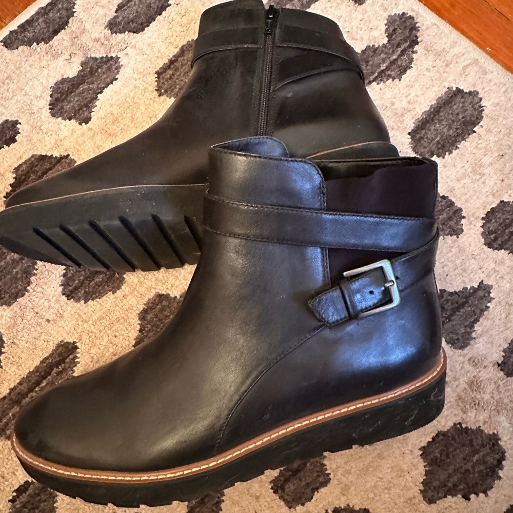 Naturalizer Black Ankle Boots with Strap